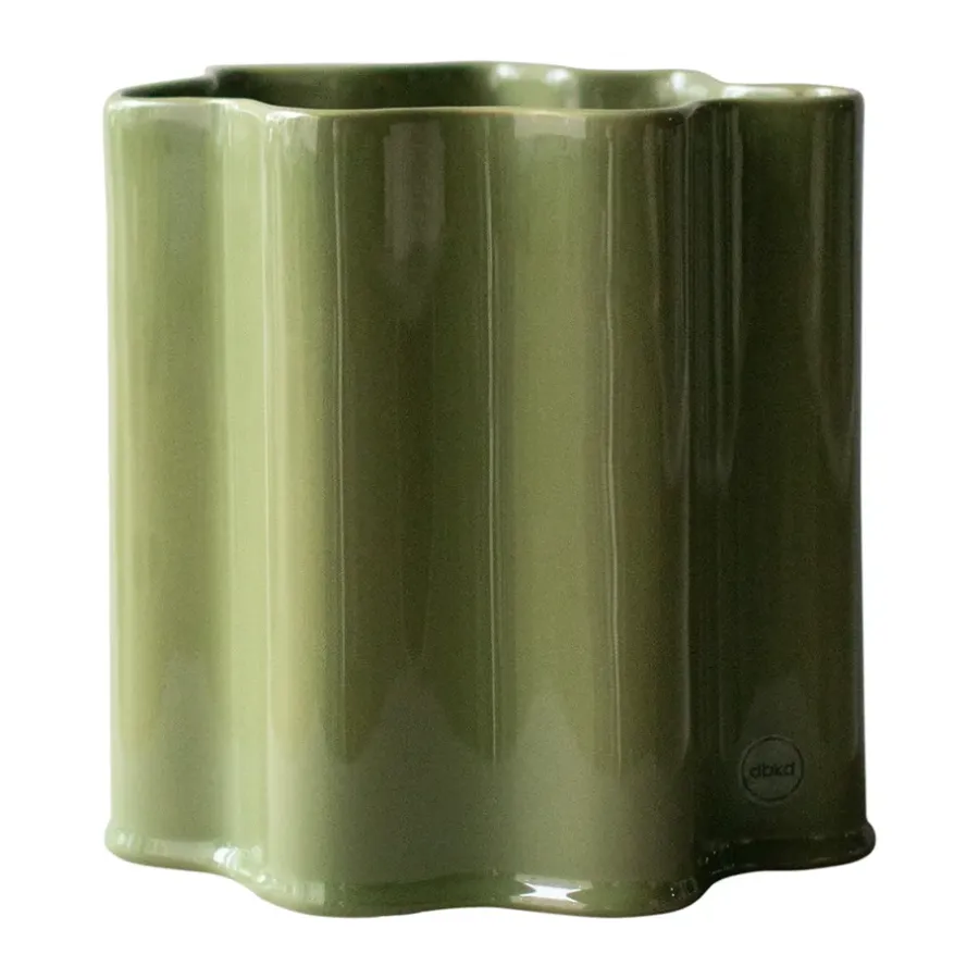 DBKD Filter pot, Shiny green, Ø18 cm< Vazen