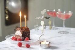 Pluto Design Fira draaiende waxinelichthouder, Zilver-goud< Kerstdecoraties