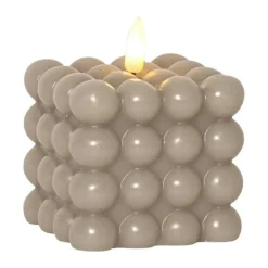 Star Trading Flamme Dot blokkaars Ø7,5×9,5 cm, Beige< Led-Kaarsen
