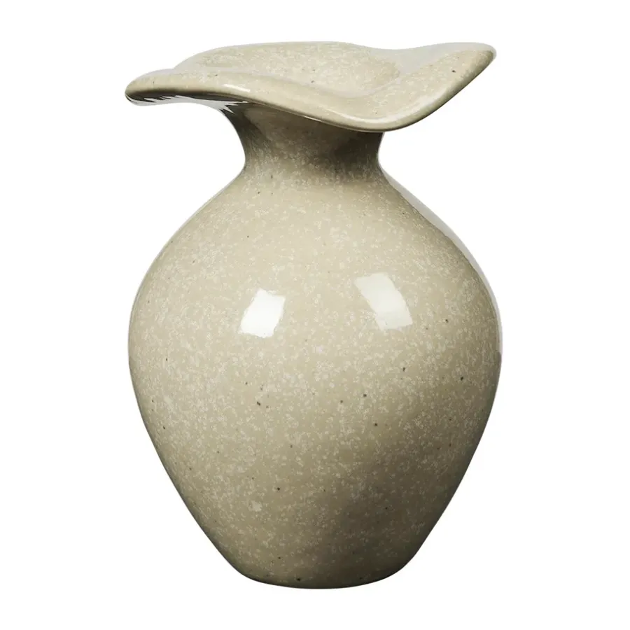 Broste Copenhagen Florentina vaas XS 14 cm, Beige< Vazen