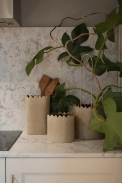 DBKD Flowery pot Ø20 cm, Beige< Bloempotten