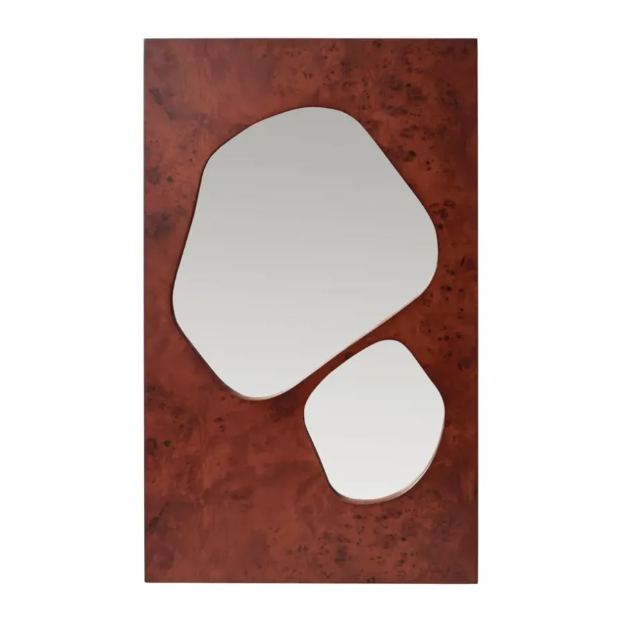 Ferm Living Folia spiegel, Dark stained burl, 82 cm< Wandspiegels