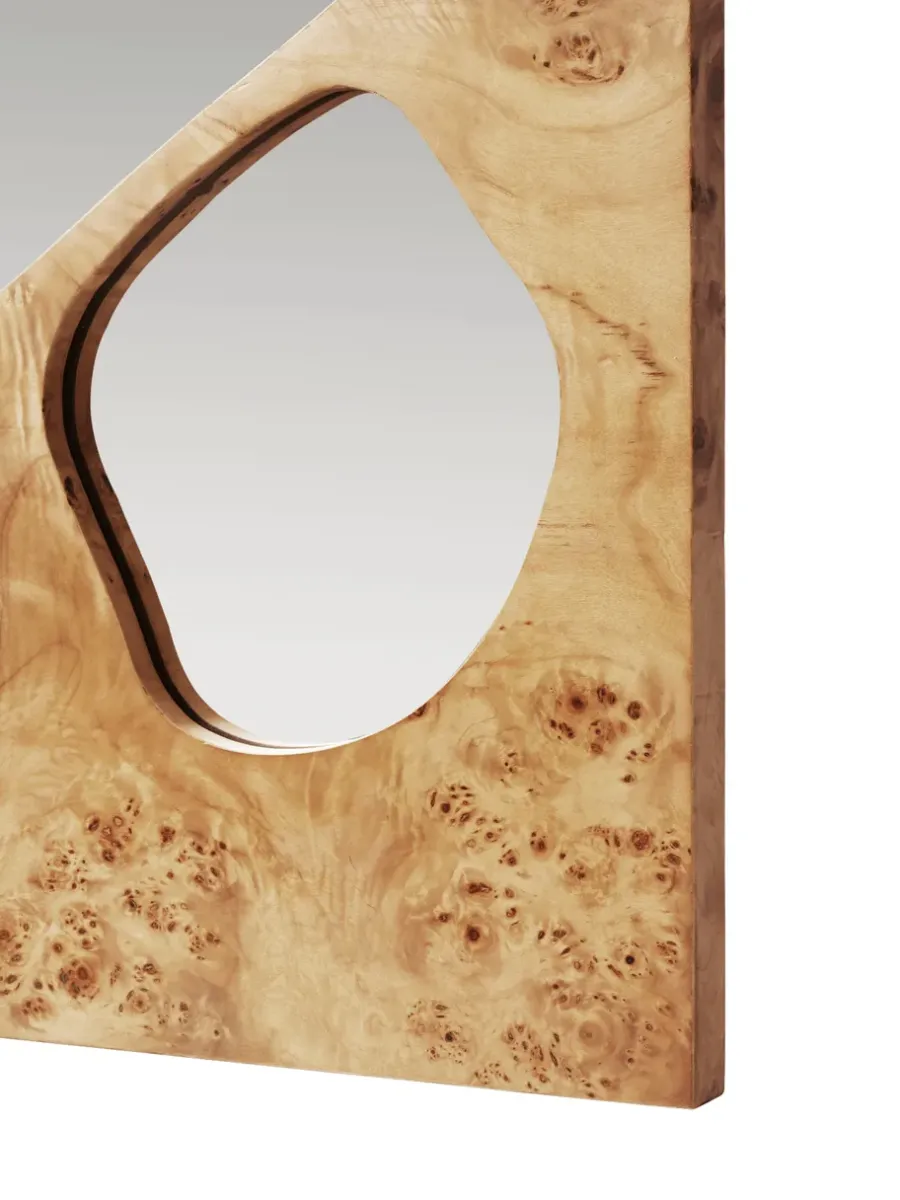 Ferm Living Folia spiegel, Natural burl, 82 cm< Wandspiegels