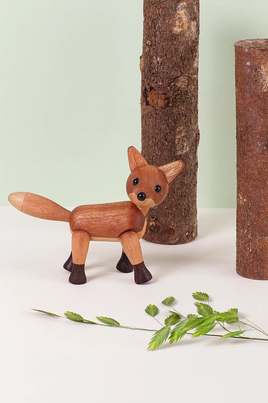 Spring Copenhagen Foxy vos decoratie 12 cm, Mahonie< Houten Beelden