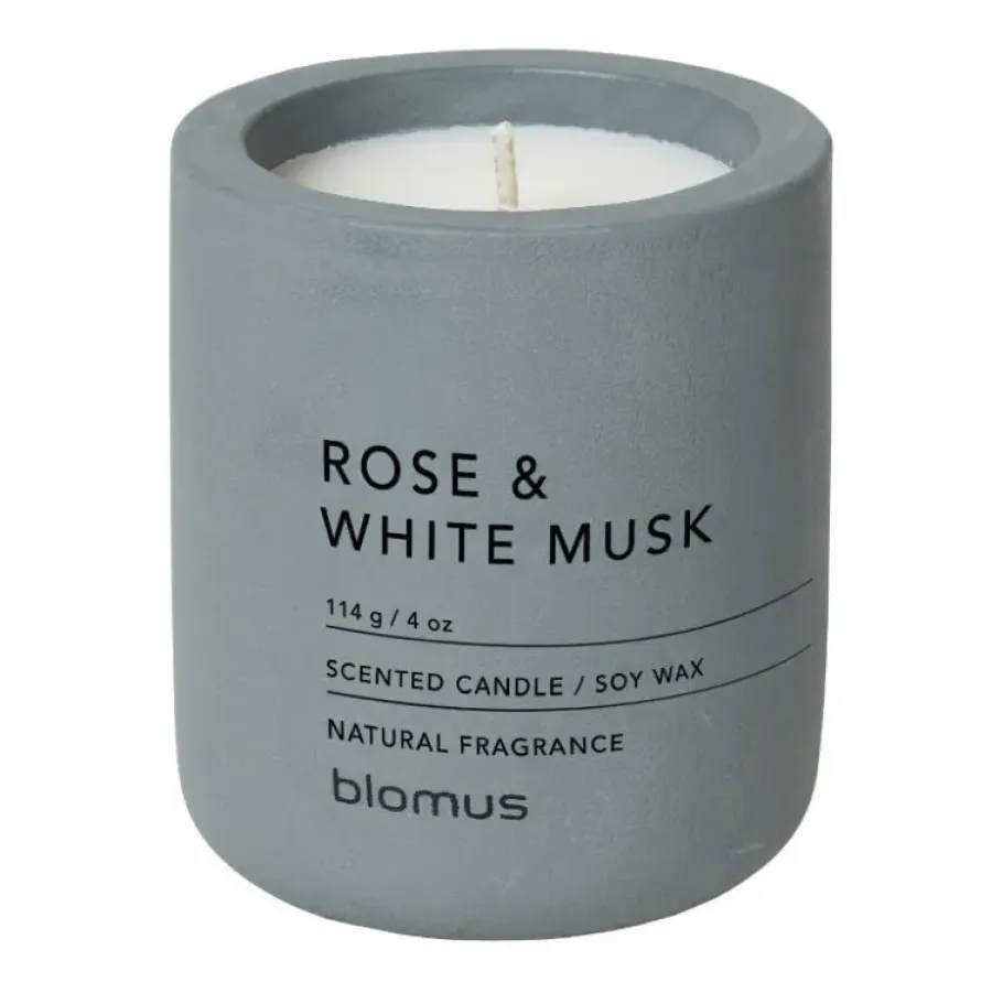 Blomus Fraga geurkaars 24 uur, Rose & White Musk-Flintstone< Geurkaarsen & Aroma Diffusers