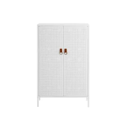 Maze Francis kastje, wit, leer< Kasten & Vitrines