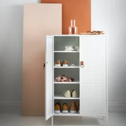 Maze Francis kastje, wit, leer< Kasten & Vitrines