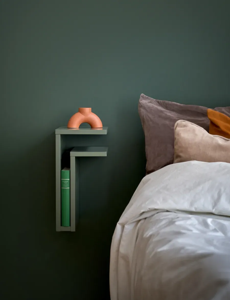 Maze F-shelf wandplank green grey, Plank rechts< Planken & Planksystemen