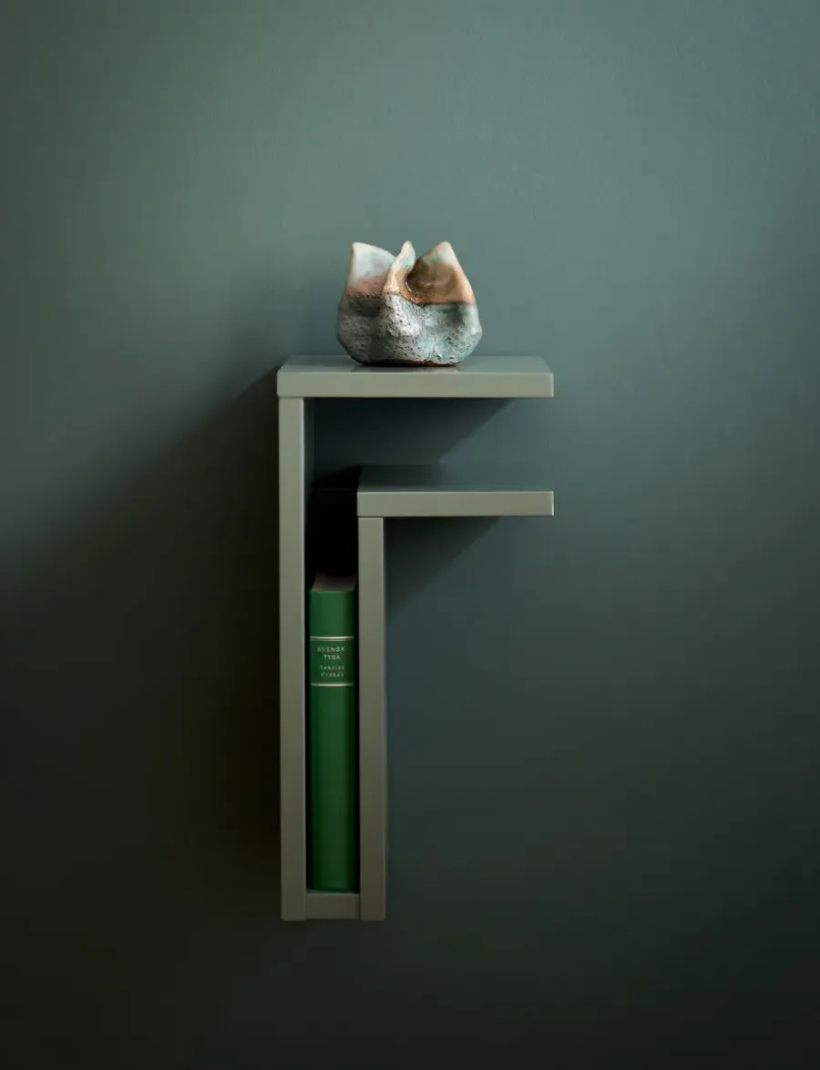 Maze F-shelf wandplank green grey, Plank rechts< Planken & Planksystemen