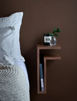 Maze F-shelf wandplank walnoot, plank naar rechts< Planken & Planksystemen