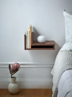 Maze F-shelf wandplank walnoot, plank naar rechts< Planken & Planksystemen