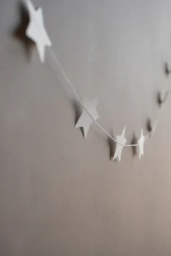 DBKD Garland slinger ster, White< Kerstdecoraties