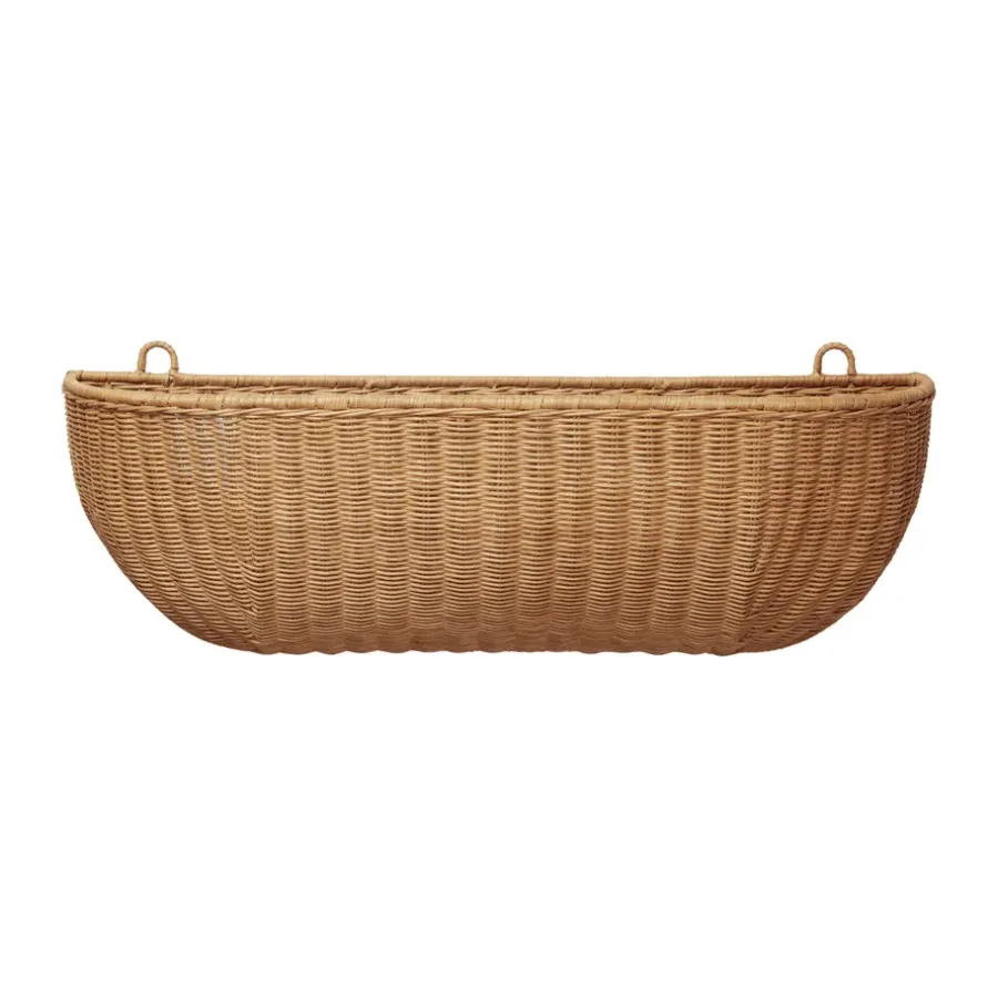 Ferm Living Geflochtene wall pocket wandmand 25x75 cm, Natural< Opbergmanden
