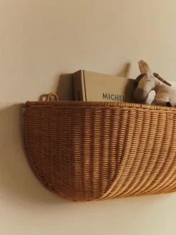 Ferm Living Geflochtene wall pocket wandmand 25x75 cm, Natural< Opbergmanden