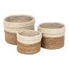 Dixie Gevlochten opbergmand 3-pack, Natuur-wit< Opbergmanden