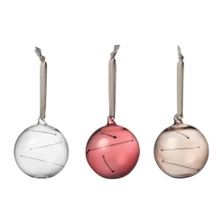 Iittala Glas bol Ø8 cm 3-delig, Helder-heide-linne< Kerstdecoraties