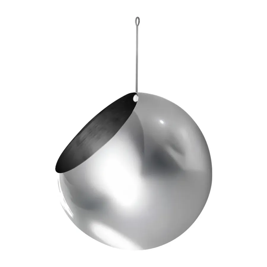 AYTM GLOBE hangende bloempot Ø17 cm h28 cm, Zilverkleurig< Bloempotten