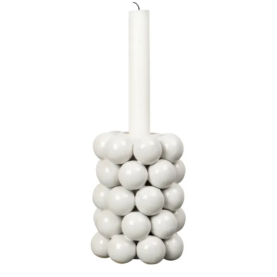 Byon Globe kandelaar 13,5 cm, Wit< Kandelaars