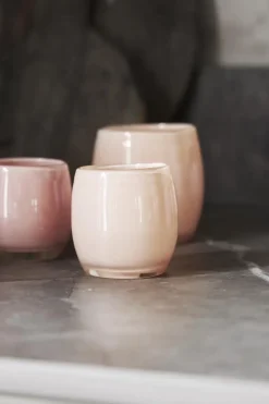 Boel & Jan Goya waxinelichtjeshouder Ø10 cm, Roze< Kaarsenhouders & Kaarsenborden