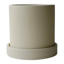 DBKD Grow pot Ø10 cm met schotel, Sandy creme< Bloempotten