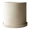 DBKD Grow pot Ø30 cm met schotel, Creme structure< Bloempotten