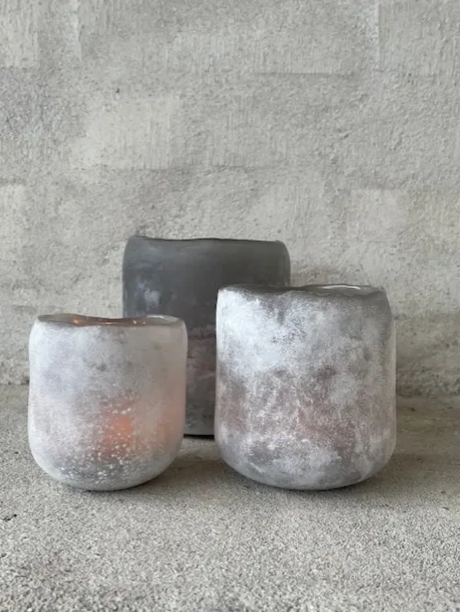 Olsson & Jensen Halde waxinelichtjeshouder 12 cm, Grijs< Kaarsenhouders & Kaarsenborden