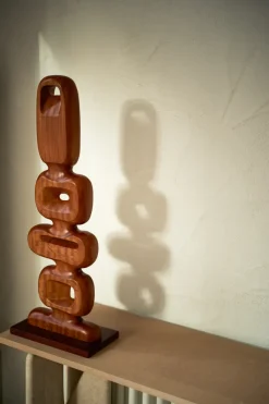 HKliving Hand carved wooden sculpture 71 cm, Brown< Sculpturen & Porseleinen Beelden