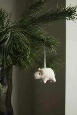 DBKD Hangend varken decoratiehanger, Wit< Kerstdecoraties