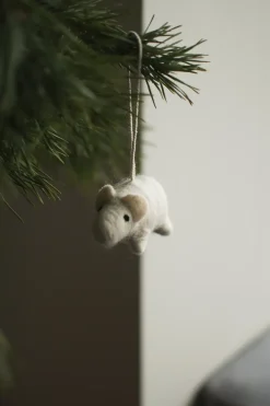 DBKD Hangend varken decoratiehanger, Wit< Kerstdecoraties