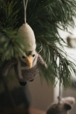 DBKD Hangende pinguïn decoratiehanger, Beige-wit< Kerstdecoraties