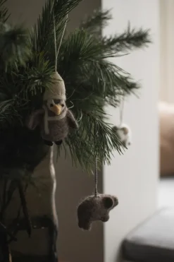 DBKD Hangende pinguïn decoratiehanger, Beige-wit< Kerstdecoraties
