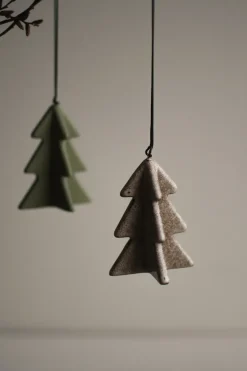 DBKD Hangende winterboom 7 cm, Beige< Kerstdecoraties