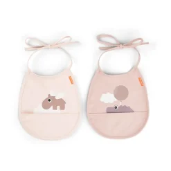 Done by deer Happy Clouds Tiny slabbetje 2-pack, Powder< Kinderkamer Interieuraccessoires|Kinderkamer Interieuraccessoires