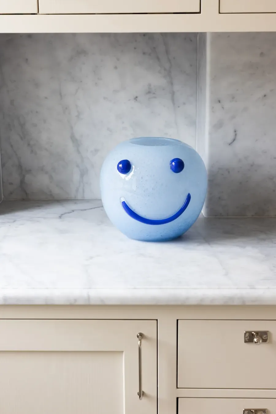 Byon Happy vaas 25 cm, Blauw< Vazen
