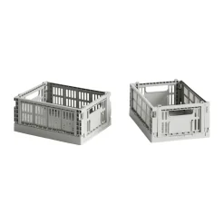 HAY Colour Crate Mini 2-pack 13x17 cm, Light grey< Opbergmanden
