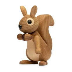 Spring Copenhagen Hazel eekhoorn decoratie 11,5 cm, Eik< Houten Beelden