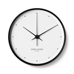 Georg Jensen Henning koppel wandklok Ø 30 cm, Zwart-wit< Wandklokken