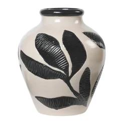Broste Copenhagen Herbert vaas 30 cm, Black-rainy day green< Vazen