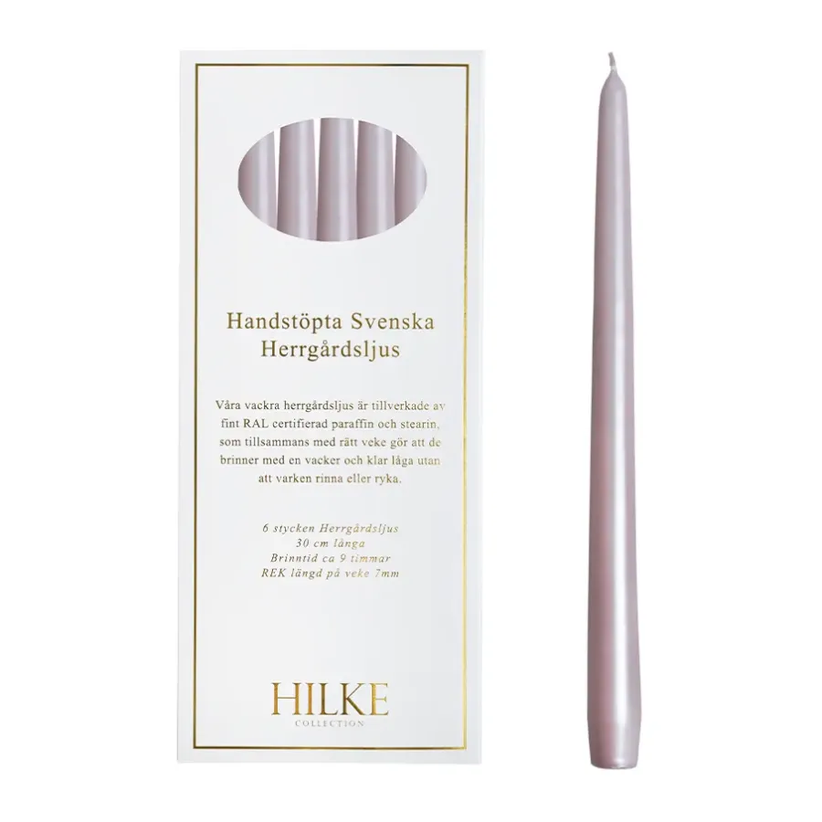 Hilke Collection Herrgårdsljus kaarsen 30 cm 6-pack, Lichtroze Parel< Kaarsen