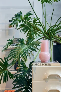 HKliving HK Living glazen vaas 25 cm, Flamingo pink< Vazen