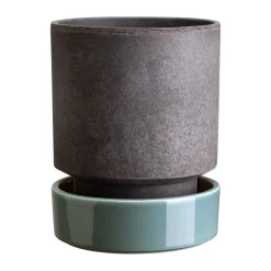Bergs Potter Hoff pot, Ø16 cm, Raw Grey-Misty Blue< Bloempotten