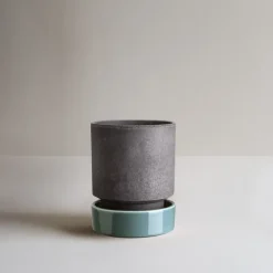 Bergs Potter Hoff pot, Ø16 cm, Raw Grey-Misty Blue< Bloempotten