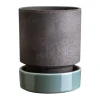 Bergs Potter Hoff pot, Ø18 cm, Raw Grey-Misty Blue< Bloempotten