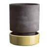 Bergs Potter Hoff pot, Ø18 cm, Raw Grey-Pale Yellow< Bloempotten