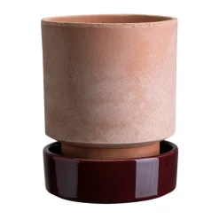 Bergs Potter Hoff pot, Ø14 cm, Raw Rosa-Deep Burgundy< Bloempotten