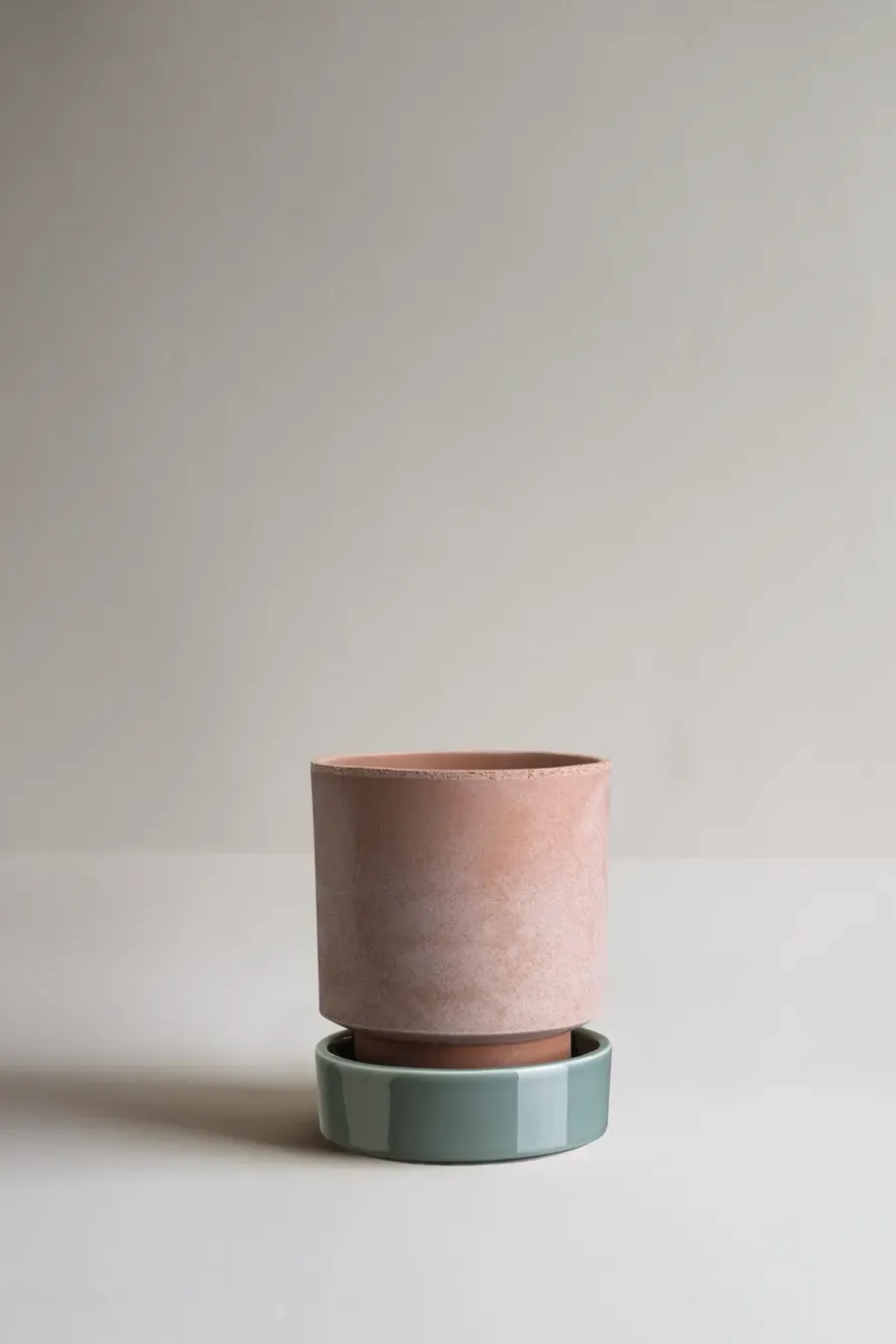 Bergs Potter Hoff pot, Ø14 cm, Raw Rosa-Misty Blue< Bloempotten