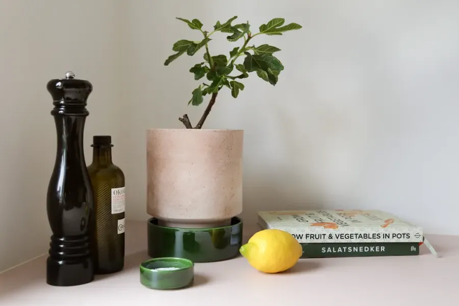 Bergs Potter Hoff pot, Ø14 cm, Raw Rosa-Misty Blue< Bloempotten