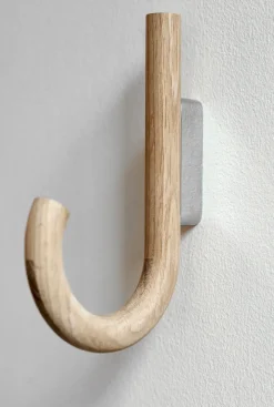 Gejst Hook haak 19 cm, Eikenhout-chroom< Haken & Hangers