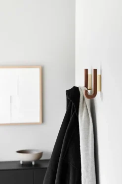 Gejst Hook haak mini 13,3 cm, Walnoot-messing< Haken & Hangers