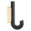 Gejst Hook haak mini 13,3 cm, Zwart eikenhout-messing< Haken & Hangers